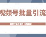 视频号批量引流,霸屏行业关键词(基础班)全面系统讲解视频号玩法-赚金金-技能学习分享