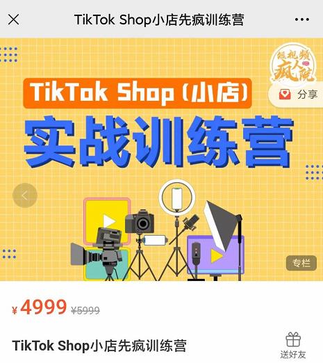 疯人院TikTok Shop小店先疯训练营,开启2022年海外小店带货,从0到1掌握TK小店运营-赚金金-技能学习分享