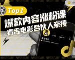 【毒舌电影合伙人亲授】抖音爆款内容涨粉课,5000万抖音大号首次披露涨粉机密-赚金金-技能学习分享