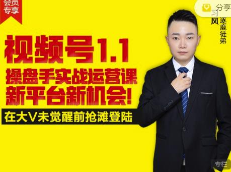 逐鹿视频号1.1操盘手实战运营课新平台新机会,打造私域流量阵地!-赚金金-技能学习分享