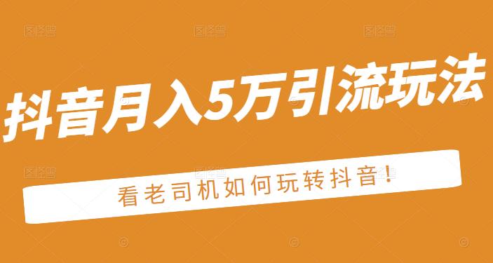 老古董·抖音月入5万引流玩法,看看老司机如何玩转抖音(附赠:抖音另类引流思路)-赚金金-技能学习分享