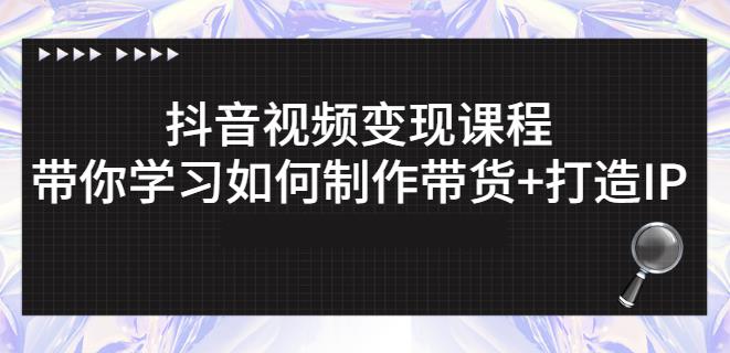 抖音短视频变现课程:带你学习如何制作带货+打造IP【41节】-赚金金-技能学习分享