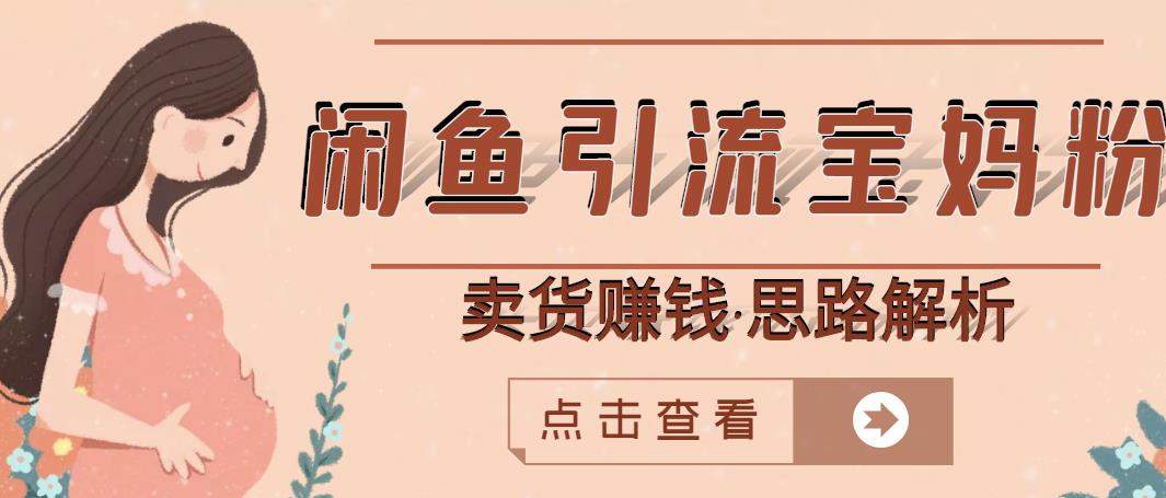 闲鱼引流宝妈粉+卖货赚钱一个月收益30000+(实操视频教程)-赚金金-技能学习分享