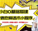 新手0基础搭建微信恋爱话术小程序,一单赚几百【视频教程+小程序源码】-赚金金-技能学习分享