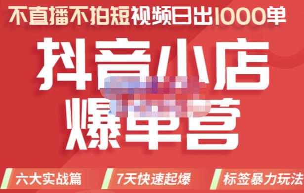 推易电商·2022年抖音小店爆单营,不直播、不拍短视频、日出1000单,暴力玩法-赚金金-技能学习分享