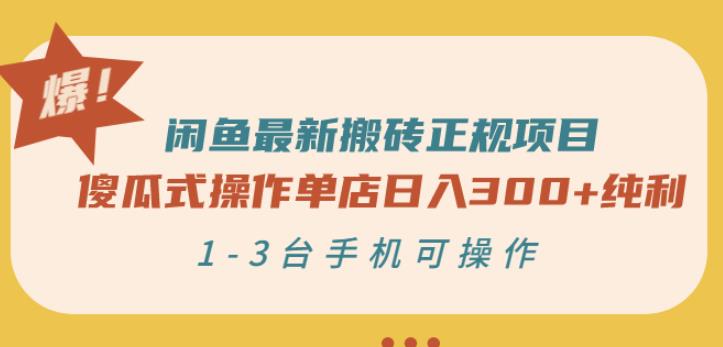 闲鱼最新搬砖正规项目:傻瓜式操作单店日入300+纯利,1-3台手机可操作-赚金金-技能学习分享