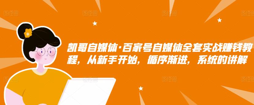 凯哥自媒体·百家号自媒体全套实战赚钱教程,从新手开始,循序渐进,系统的讲解-赚金金-技能学习分享