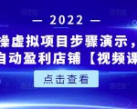 新人实操虚拟项目步骤演示,0基础打造自动盈利店铺【视频课程】-赚金金-技能学习分享