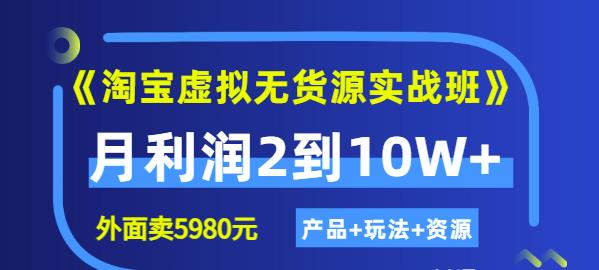 程哥《淘宝虚拟无货源实战班》线上第四期:月利润2到10W+(产品+玩法+资源)-赚金金-技能学习分享