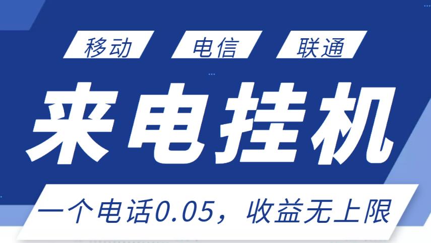 最新来电挂机项目,一个电话0.05,单日收益无上限-赚金金-技能学习分享
