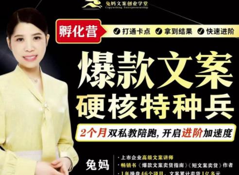 兔妈·爆款文案硬核特种兵孵化营,实现了每个月2000-30000+的副业增收-赚金金-技能学习分享