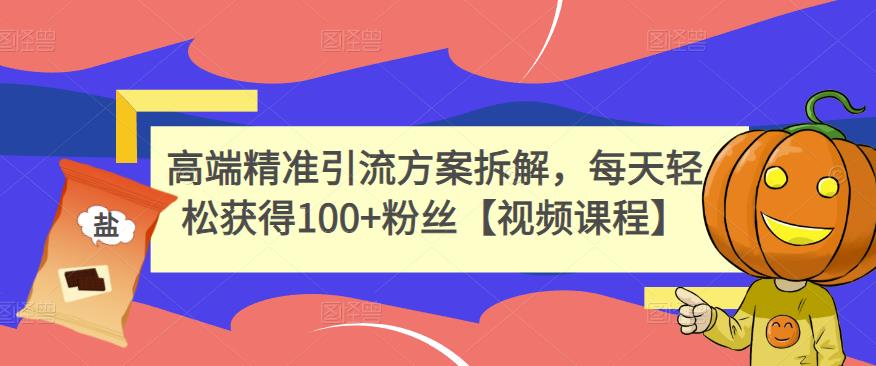 高端精准引流方案拆解,每天轻松获得100+粉丝【视频课程】-赚金金-技能学习分享