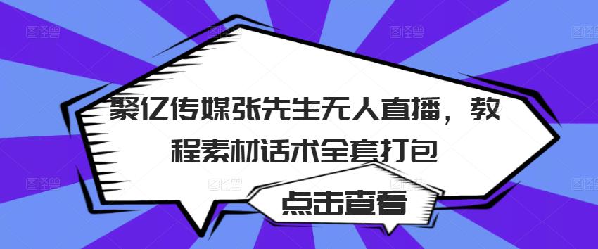 聚亿传媒张先生无人直播,教程素材话术全套打包-赚金金-技能学习分享