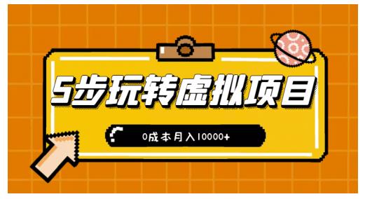 新手小白只需5步,即可玩转虚拟项目,0成本月入10000+【视频课程】-赚金金-技能学习分享