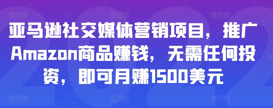 亚马逊社交媒体营销项目,推广Amazon商品赚钱,无需任何投资,即可月赚1500美元-赚金金-技能学习分享