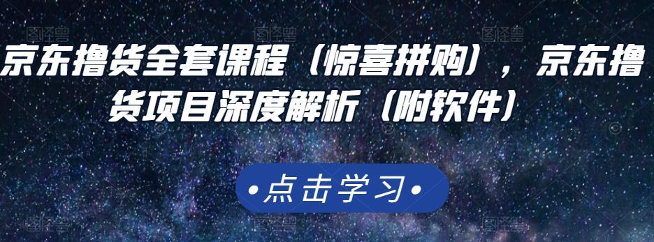 京东撸货全套课程(惊喜拼购),京东撸货项目深度解析(附软件)-赚金金-技能学习分享