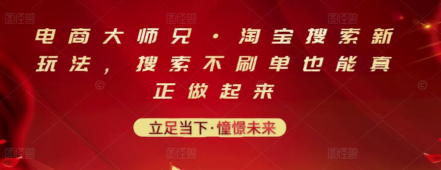 电商大师兄·淘宝搜索新玩法,搜索不刷单也能真正做起来-赚金金-技能学习分享