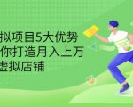 拆解虚拟项目5大优势,0基础教你打造月入上万虚拟店铺(无水印)-赚金金-技能学习分享