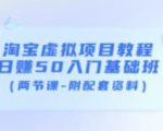 淘宝虚拟项目教程:日赚50入门基础班(两节课-附配套资料)-赚金金-技能学习分享