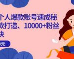 小红书个人爆款账号速成秘籍,爆款打造、10000+粉丝引流秘诀-赚金金-技能学习分享