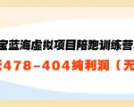 淘宝蓝海虚拟项目陪跑训练营5.0:单天478纯利润-赚金金-技能学习分享