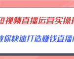 短视频直播运营实操班,直播带货精细化运营实操,教你快速打造赚钱直播间-赚金金-技能学习分享