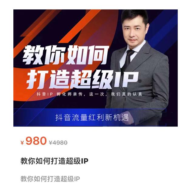 教你如何打造超级IP，抖音流量红利新机遇（价值980元）-赚金金-技能学习分享