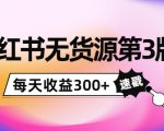 小红书无货源第3版，0投入起店，无脑图文精细化玩法，每天收益300+-赚金金-技能学习分享