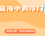 超级蓝海中的冷门项目,文档工作,好玩又赚钱,月入10000+-赚金金-技能学习分享