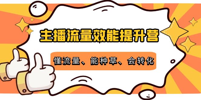 主播流量效能提升营:懂流量、能种草、会转化,清晰明确方法规则-赚金金-技能学习分享