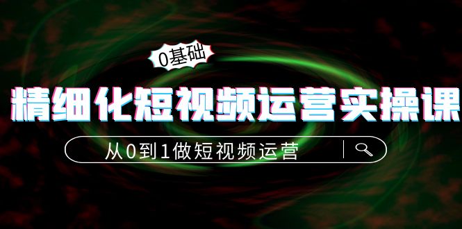 精细化短视频运营实操课,从0到1做短视频运营:算法篇+定位篇+内容篇-赚金金-技能学习分享