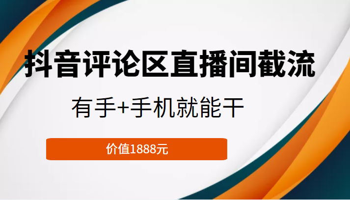 抖音评论区直播间截流,有手+手机就能干,门槛极低,模式可大量复制(价值1888元)-赚金金-技能学习分享