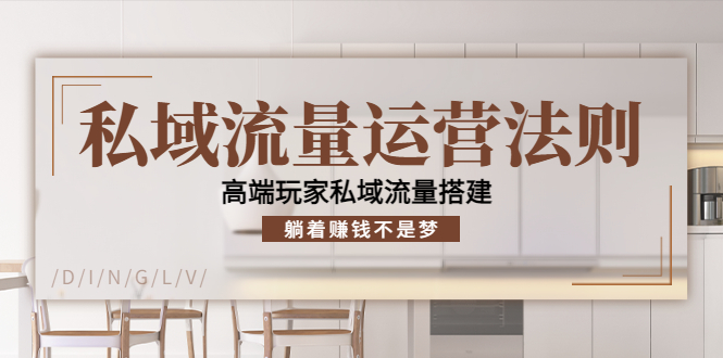 私域流量运营法则,高端玩家私域流量搭建,躺着赚钱不是梦-赚金金-技能学习分享