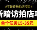 最新暗访拍店信息差项目，单个任务15-35元（不是传统拍店项目）-赚金金-技能学习分享