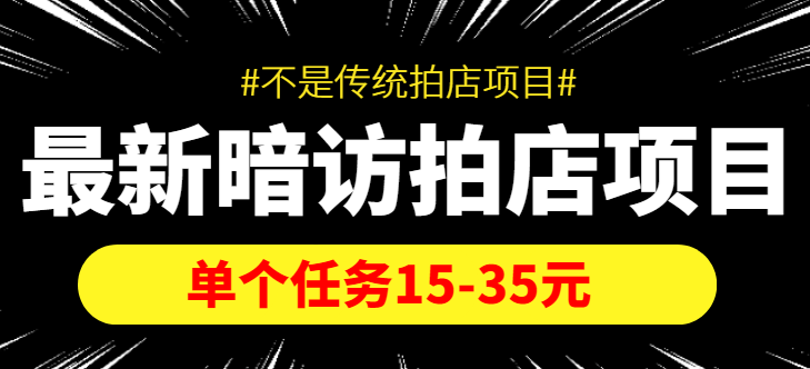 最新暗访拍店信息差项目,单个任务15-35元(不是传统拍店项目)-赚金金-技能学习分享