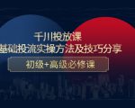 千川投放课:0基础投流实操方法及技巧分享,初级+高级必修课-赚金金-技能学习分享