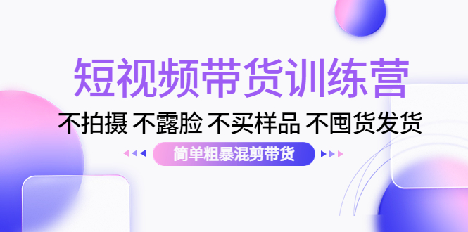 短视频带货训练营:不拍摄 不露脸 不买样品 不囤货发货 简单粗暴混剪带货(第三期)-赚金金-技能学习分享
