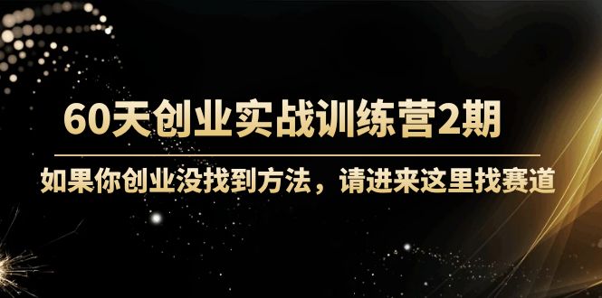 60天创业实战训练营2期:如果你创业没找到方法,进来这里找赛道-价值3000元-赚金金-技能学习分享