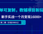 简单可复制，教辅项目新玩法，新手实战一个月变现16000+（第二期）-赚金金-技能学习分享