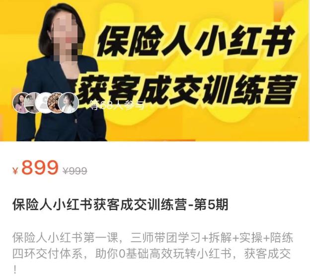 保险人小红书获客成交训练营,0基础高效玩转小红书,可复制的获客成交之路-赚金金-技能学习分享