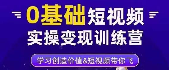 0基础短视频实操变现训练营,3大体系成就百万大V-赚金金-技能学习分享