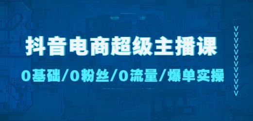 抖音电商超级主播课：0基础、0粉丝、0流量、爆单实操！-赚金金-技能学习分享