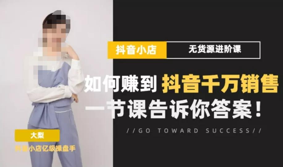 梨子会·抖店无货源进阶冲刺课，如何赚到抖音千万销售，这套课程会告诉你答案-赚金金-技能学习分享