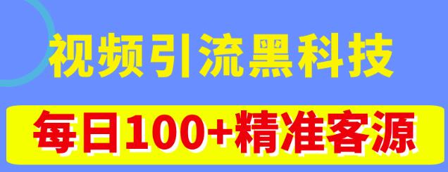 视频引流黑科技玩法，不花钱推广，视频播放量达到100万+，每日100+精准客源-赚金金-技能学习分享