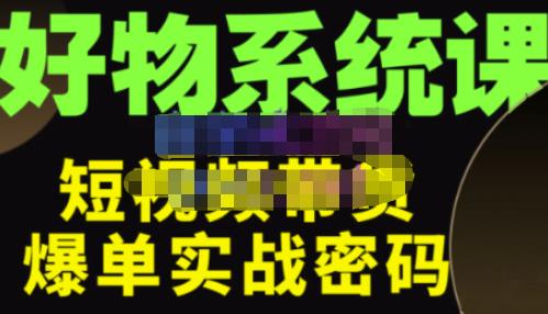 大嘴·好物短视频带货解析,学完你将懂的短视频带货底层逻辑,做出能表现的短视频-赚金金-技能学习分享