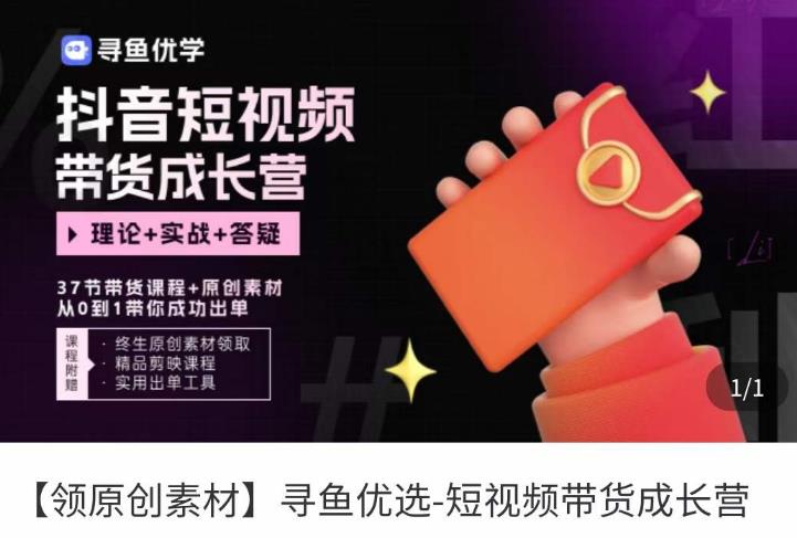 短视频带货成长营,抖音短视频出单攻略,吃透账号运营的奥秘,轻松带货-赚金金-技能学习分享