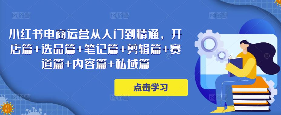 小红书电商运营从入门到精通，开店篇+选品篇+笔记篇+剪辑篇+赛道篇+内容篇+私域篇-赚金金-技能学习分享