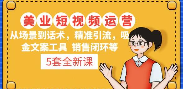 5套·美业短视频运营课从场景到话术·精准引流·吸金文案工具·销售闭环等-赚金金-技能学习分享
