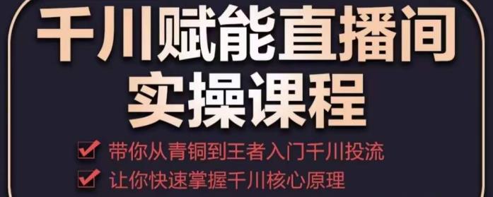 千川赋能直播间实操课程，带你从青铜到王者的入门千川投流，让你快速掌握千川核心原理-赚金金-技能学习分享