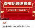 2023春节后淘宝极速起盘爆流爆单,7天实操成长营,7天高能实战-赚金金-技能学习分享